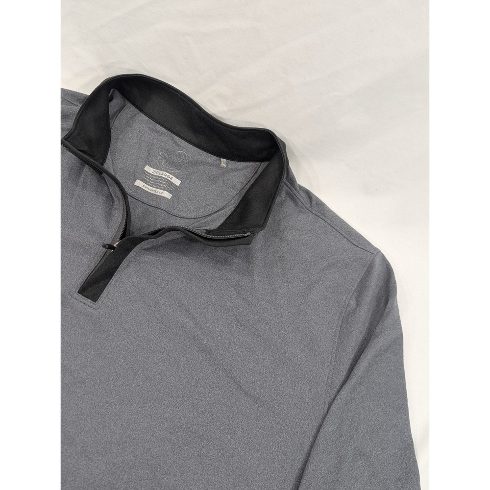 Swannies 1/4 Zip Men XXL Gray Pullover Quarter Zip‎ Performance Stretch Golf